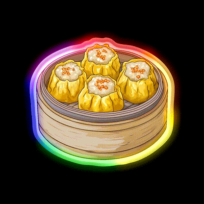 Shumai Led Neon Sign Chinese Food Rgb Color - LED neon sign close-up detail