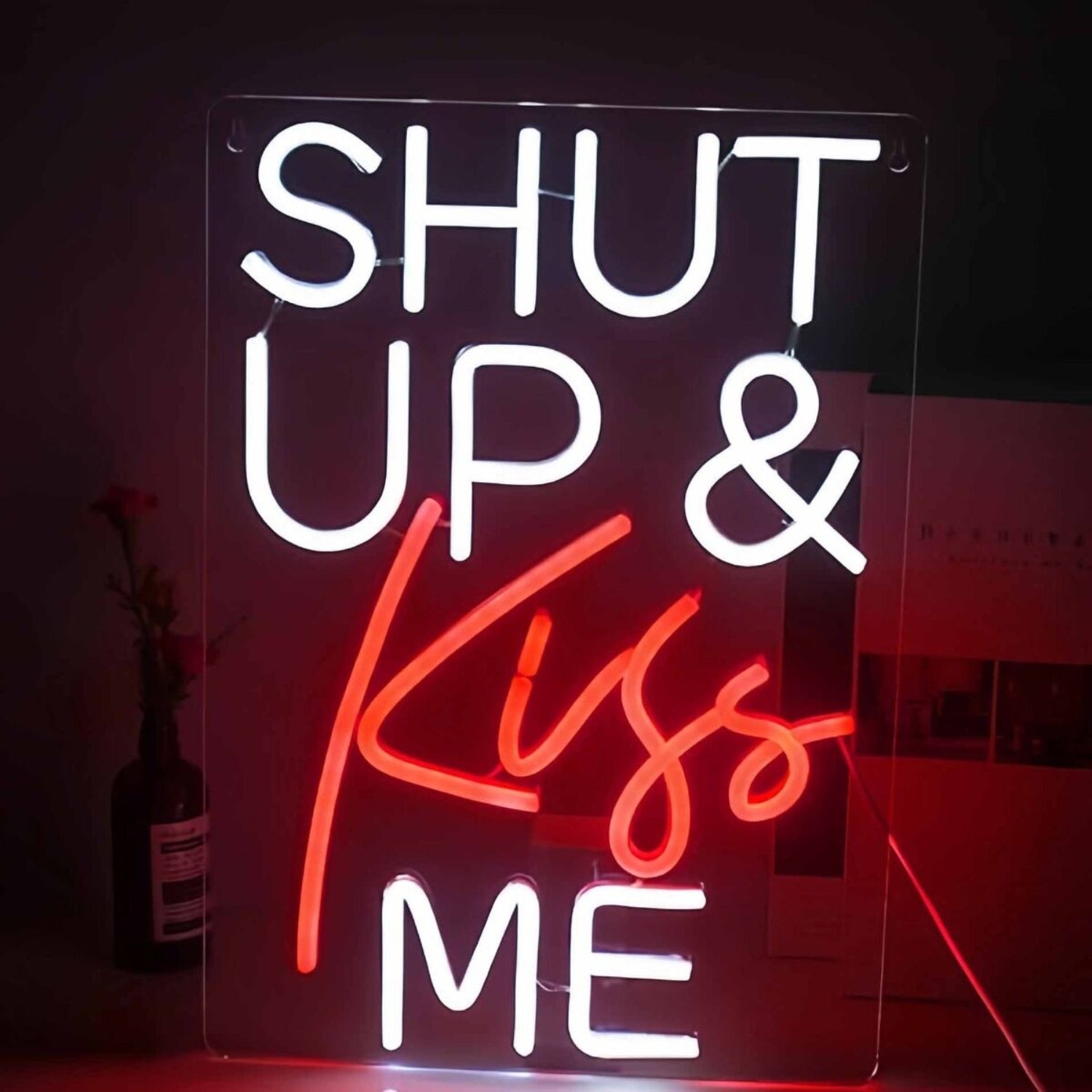 Shut Up And Kiss Me Spark Romance With Playful Neon | Shineneon