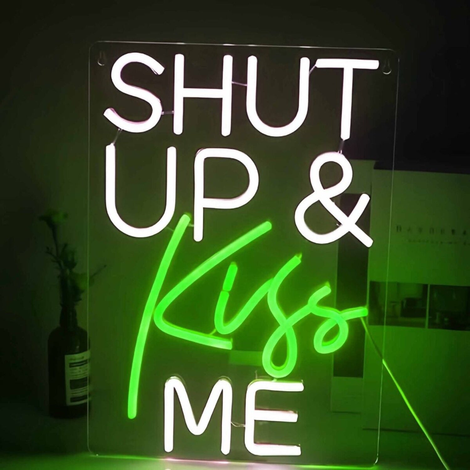 Shut Up And Kiss Me Spark Romance With Playful Neon | Shineneon