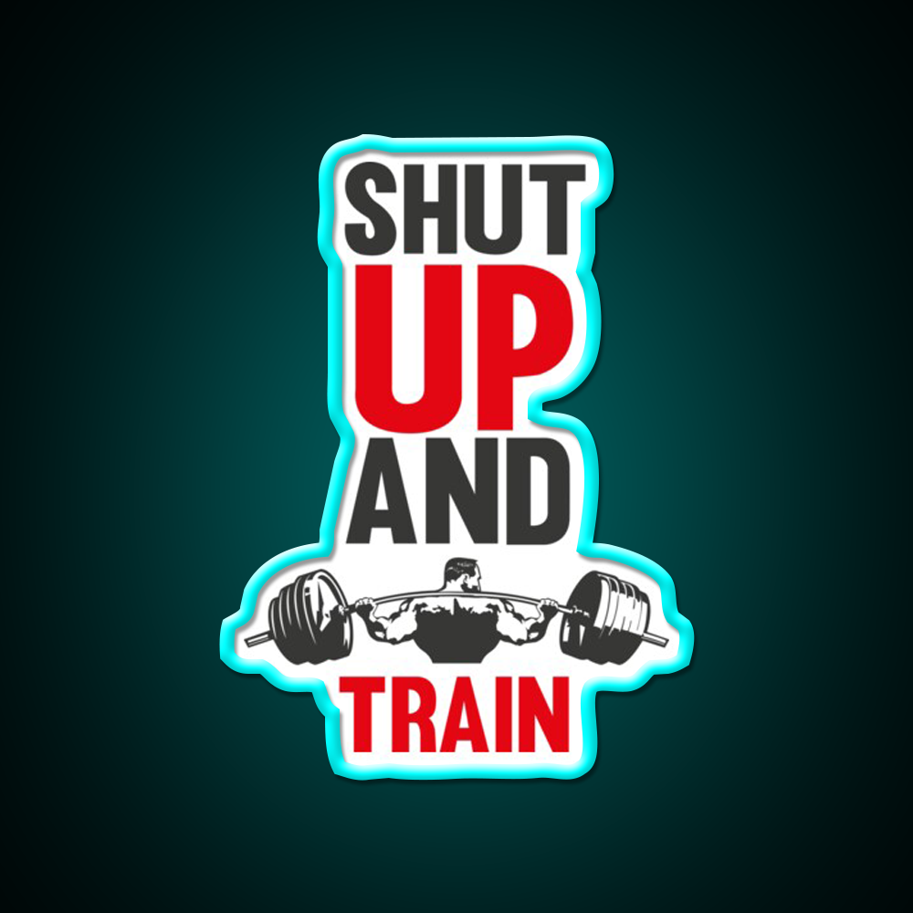 Shut Up And Train Gym Fitness Led Neon Sign Rgb Color - Size and dimension reference