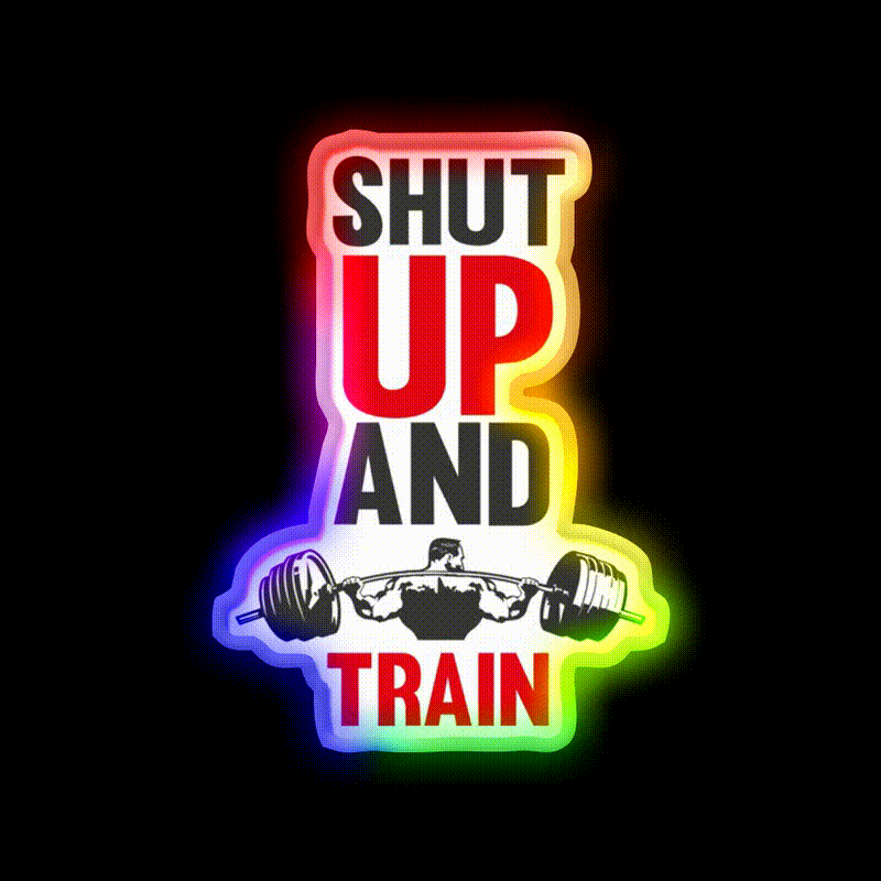 Shut Up And Train Gym Fitness Led Neon Sign Rgb Color - LED neon sign close-up detail
