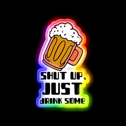 Shut Upjust Drink Some Man Cave Bar Led Neon Sign Rgb Color