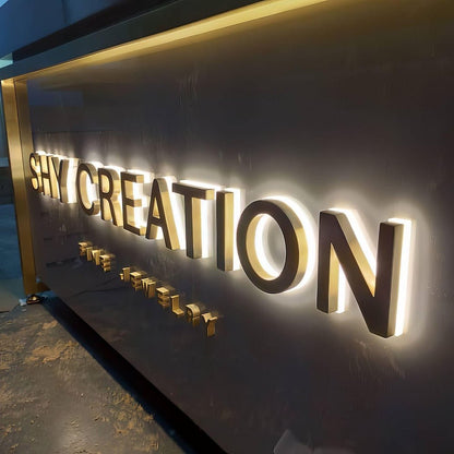 Shy Creation 3D Backlit Letters Business Metal Led Sign - Shineneon