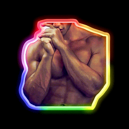 Shy Muscle Stud Gym Fitness Led Neon Sign Rgb Color - LED neon sign close-up detail