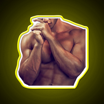 Shy Muscle Stud Gym Fitness Led Neon Sign Rgb Color - Custom LED neon sign front view