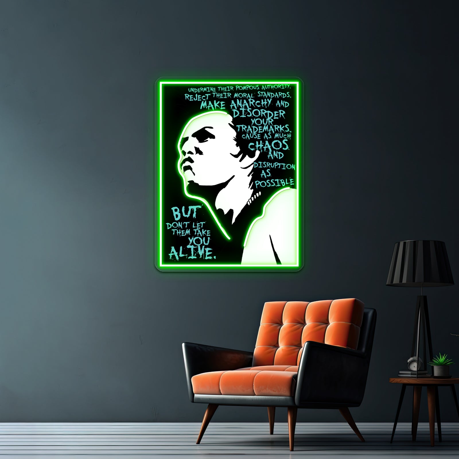 Sid Vicious Dead Or Alive Artwork Custom Led Signs | Shineneon