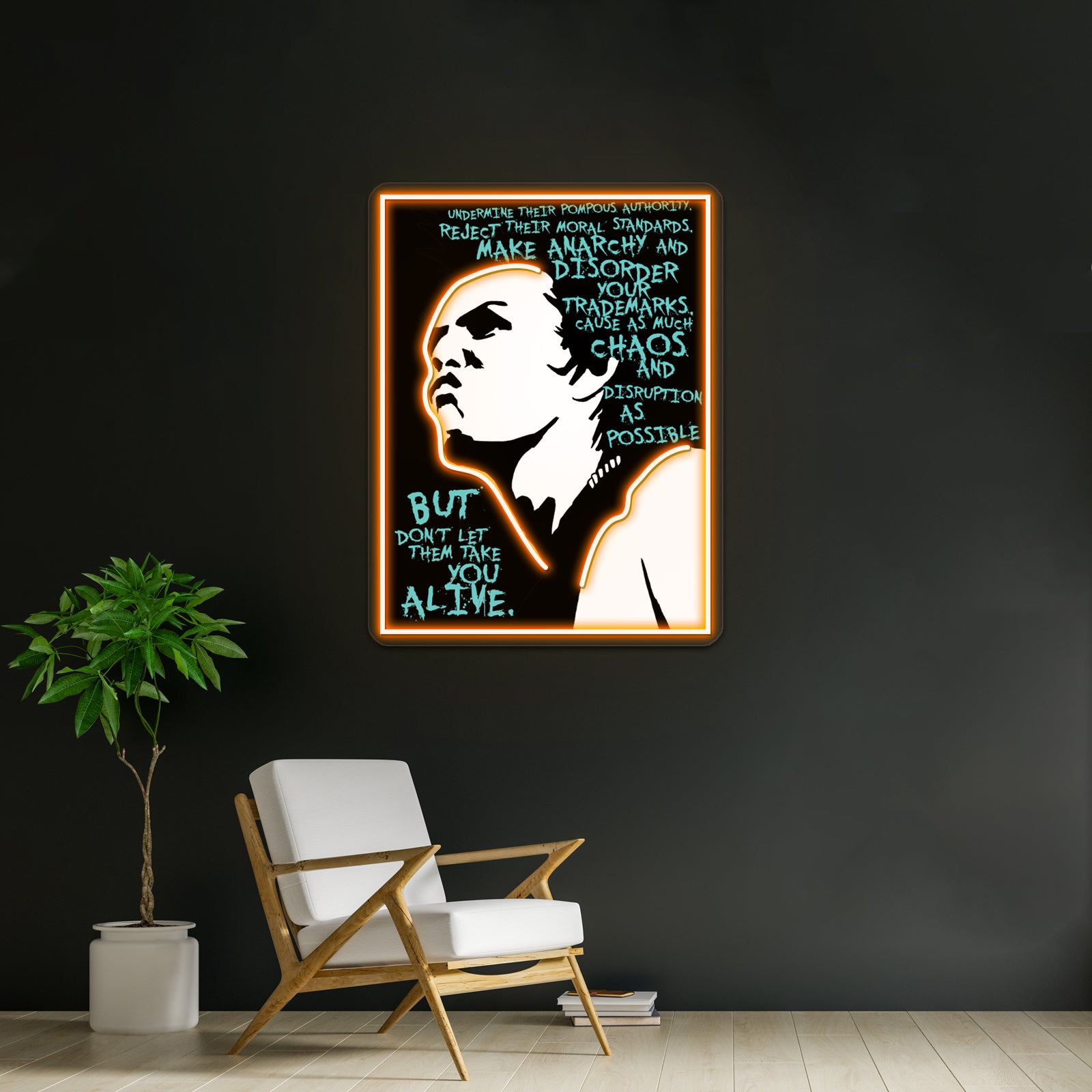 Sid Vicious Dead Or Alive Artwork Custom Led Signs | Shineneon