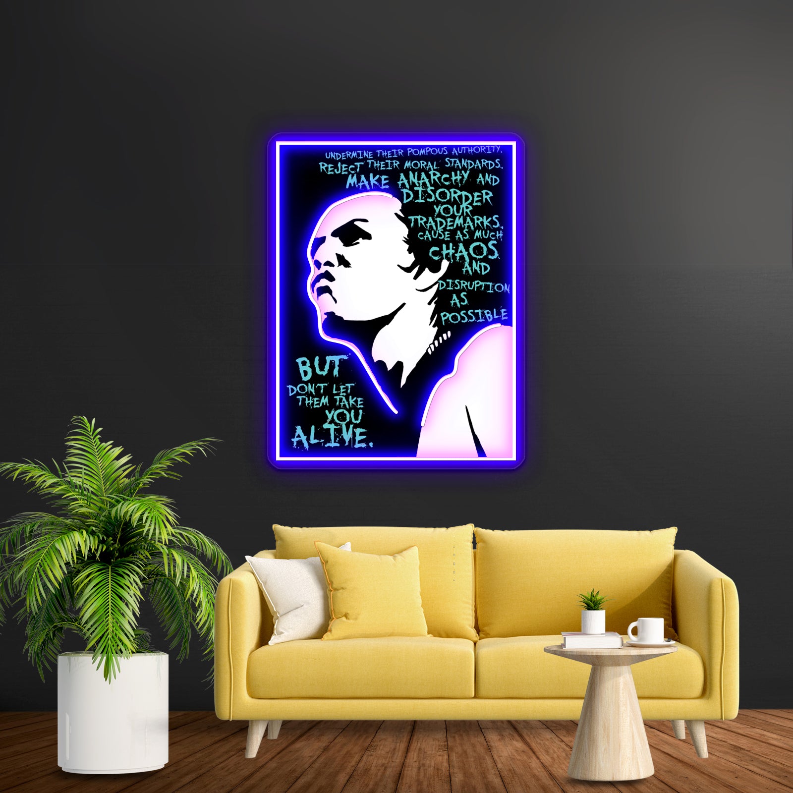 Sid Vicious Dead Or Alive Artwork Custom Led Signs | Shineneon
