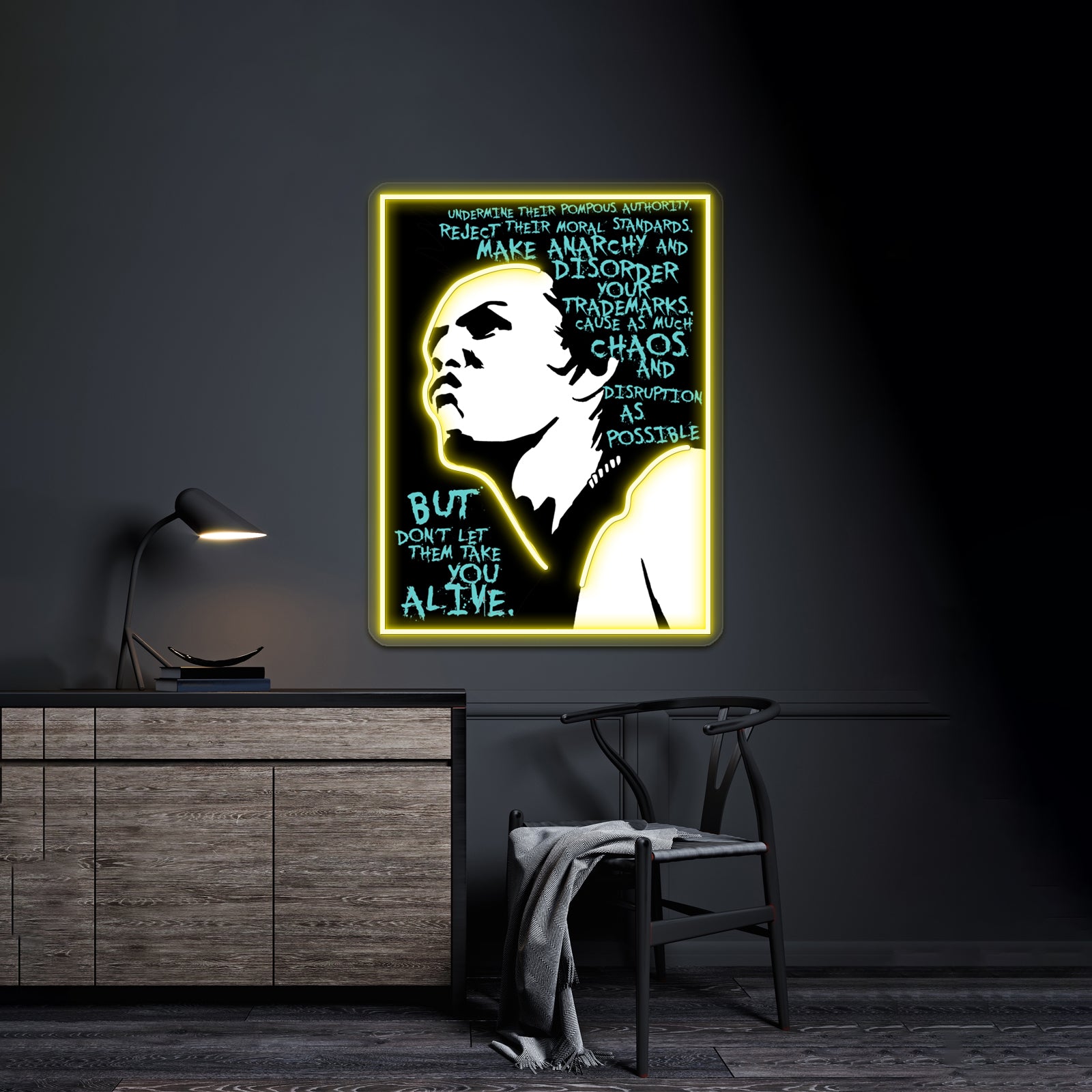 Sid Vicious Dead Or Alive Artwork Custom Led Signs | Shineneon