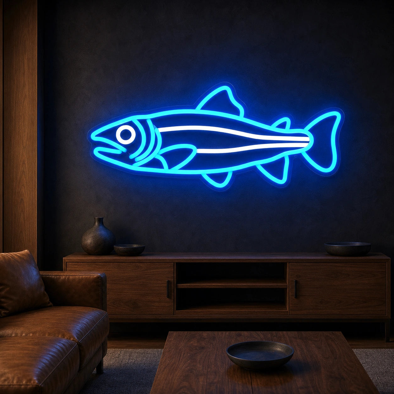 Side Profile Salmon Fish LED Neon Sign Garage Man Cave Neon Sign high-converting product image