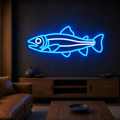 Side Profile Salmon Fish LED Neon Sign Garage Man Cave Neon Sign high-converting product image