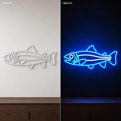 Side Profile Salmon Fish LED Neon Sign Garage Man Cave Neon Sign - Shineneon