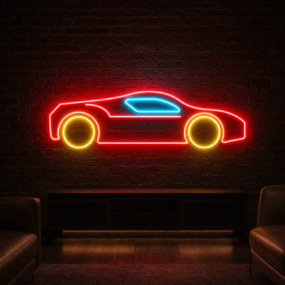 Side Profile Sports Car LED Neon Sign Garage Man Cave Neon Sign real lifestyle scene