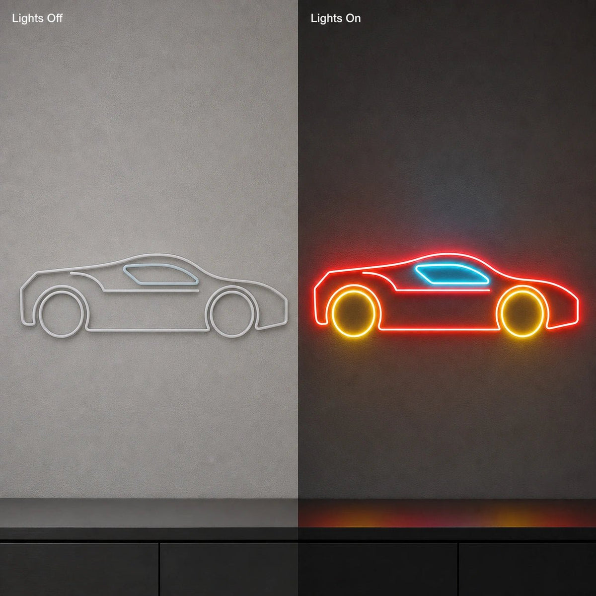 Side Profile Sports Car LED Neon Sign Garage Man Cave Neon Sign - Shineneon