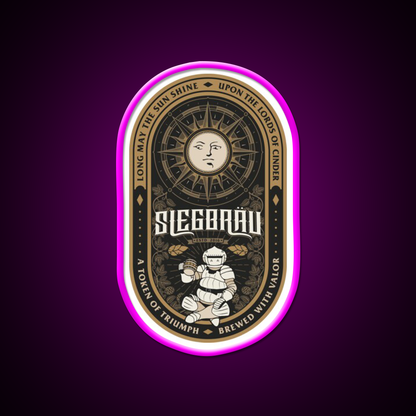 Siegbrau Label A Token Of Triumph Beer Bar Decor Led Neon Sign Rgb Color - Neon sign mounted on wall in room