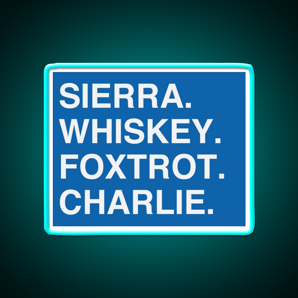 Sierra Whiskey Foxtrot Charlie Whiskey Drink Bar Led Neon Sign Rgb Color