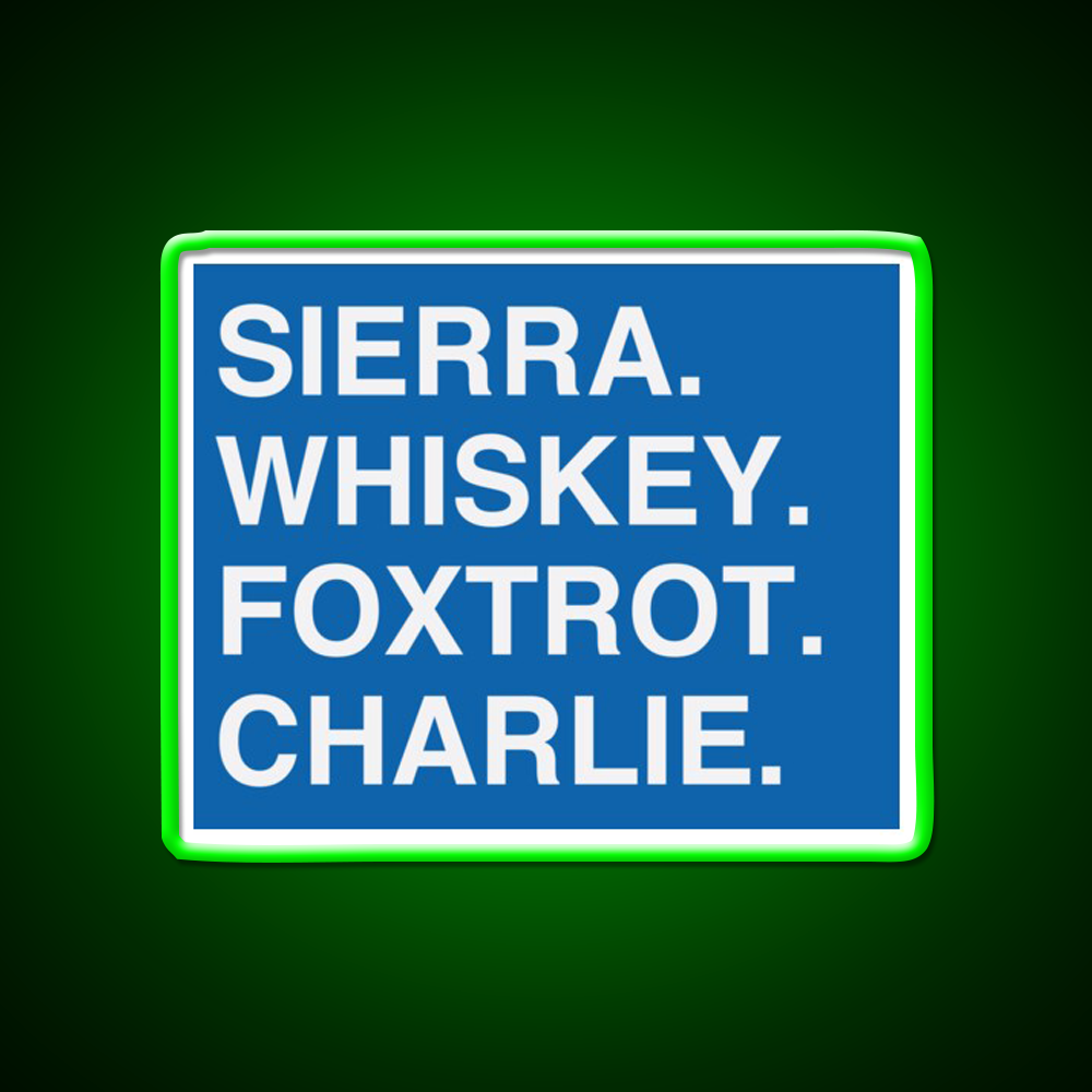 Sierra Whiskey Foxtrot Charlie Whiskey Drink Bar Led Neon Sign Rgb Color