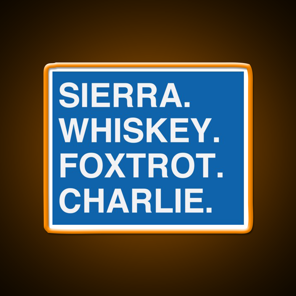 Sierra Whiskey Foxtrot Charlie Whiskey Drink Bar Led Neon Sign Rgb Color
