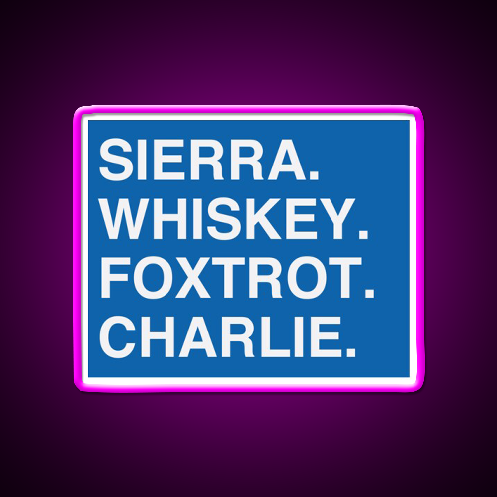 Sierra Whiskey Foxtrot Charlie Whiskey Drink Bar Led Neon Sign Rgb Color