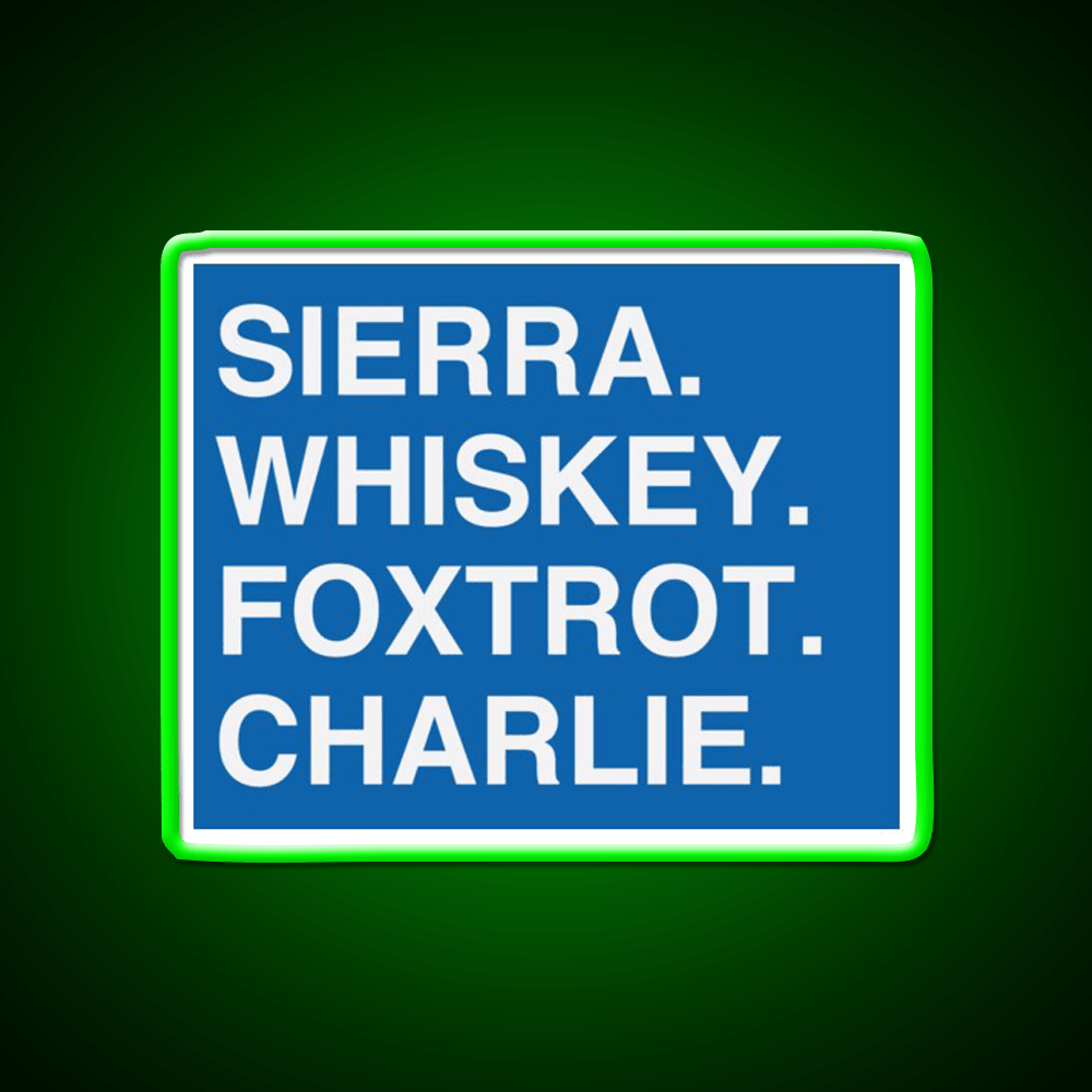 Sierra Whiskey Foxtrot Charlie Whiskey Drink Bar Led Neon Sign Rgb Color - Shineneon