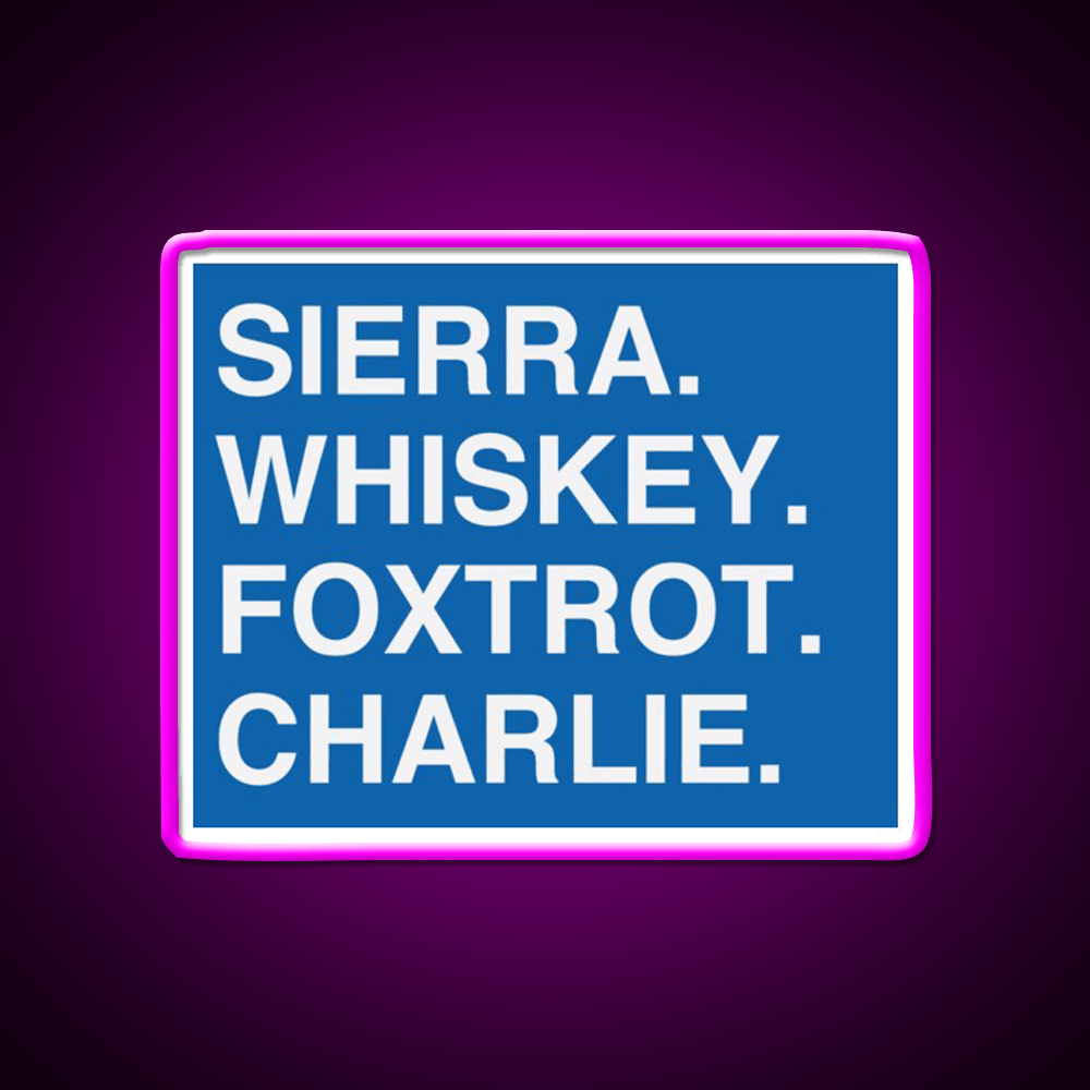 Sierra Whiskey Foxtrot Charlie Whiskey Drink Bar Led Neon Sign Rgb Color - Shineneon