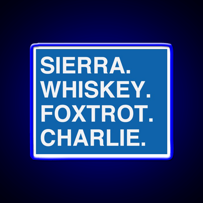 Sierra Whiskey Foxtrot Charlie Whiskey Drink Bar Led Neon Sign Rgb Color - Shineneon