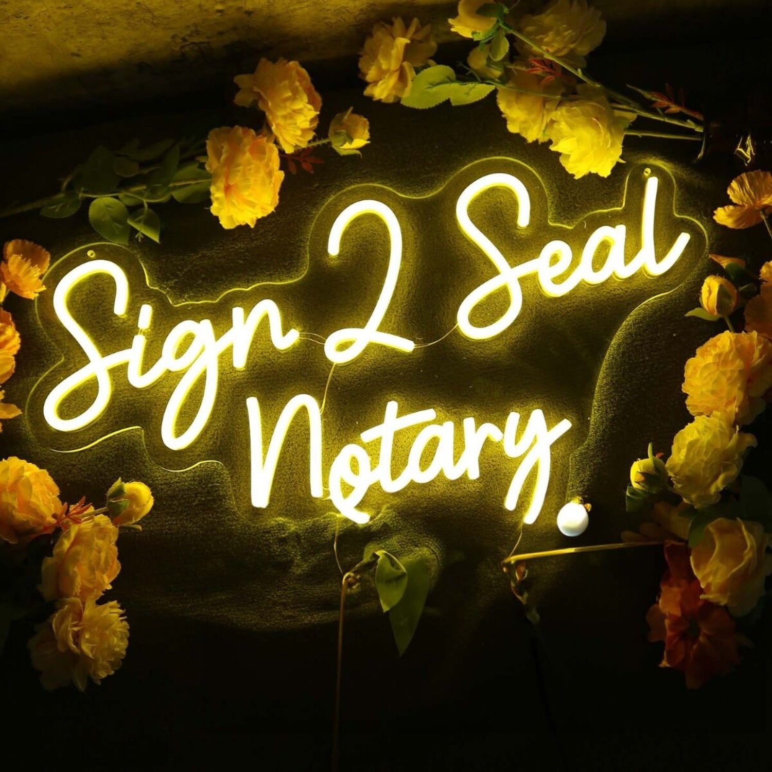 Sign 2 Seal Notary Yellow Led Neon Sign - Shineneon