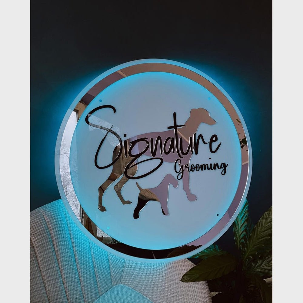 Signature Grooming Acrylic Business Logo Sign - Shineneon