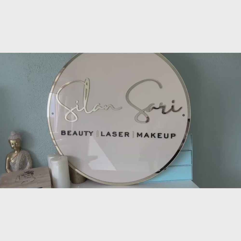 Silan Sari Beauty Slaon Acrylic Business Logo Sign