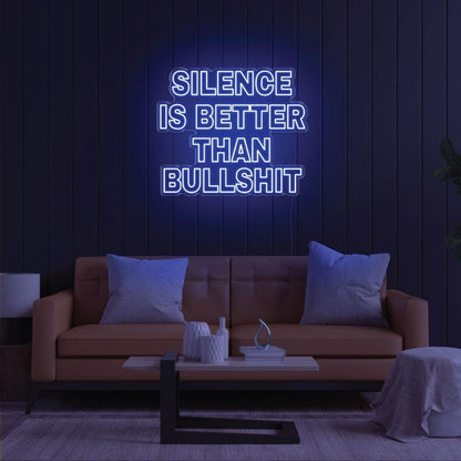 Silence Is Better Than Bullshit Yellow Bold Led Neon Sign For Indoor Room Decor | Shineneon