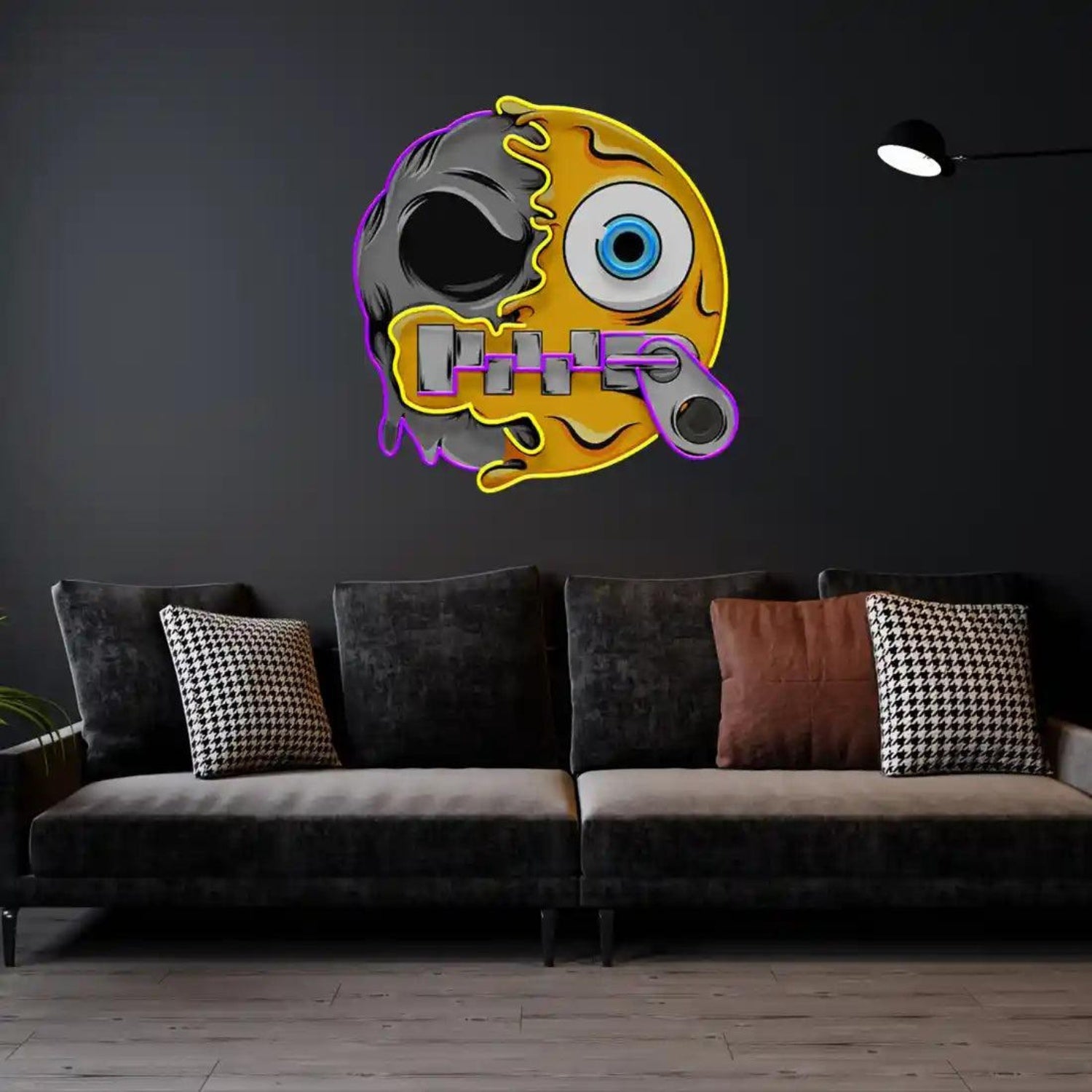 Silence Skull Split-Face Mechanical Led Neon Sign For Modern Home Decor | Shineneon