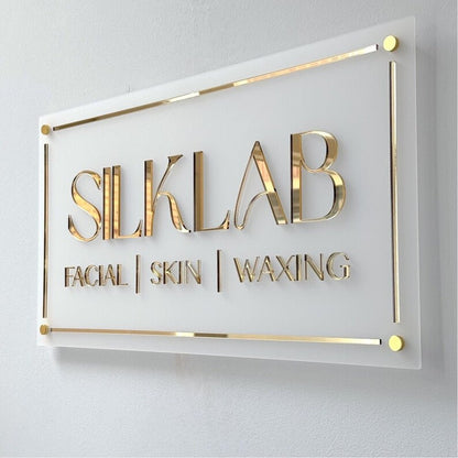 Silklab Facial Skin With White Panel Acrylic Business Logo Sign - Shineneon