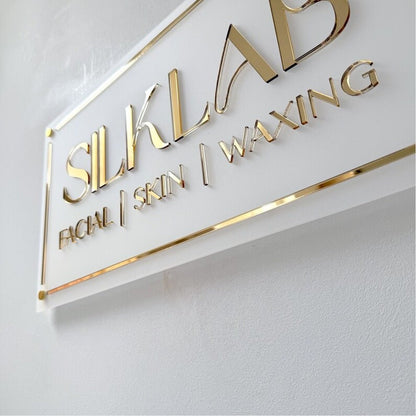 Silklab Facial Skin With White Panel Acrylic Business Logo Sign - Shineneon