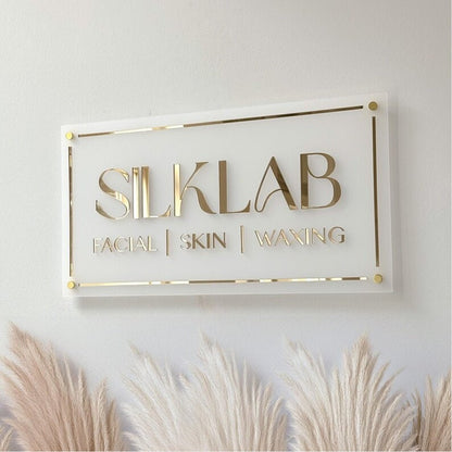 Silklab Facial Skin With White Panel Acrylic Business Logo Sign - Shineneon