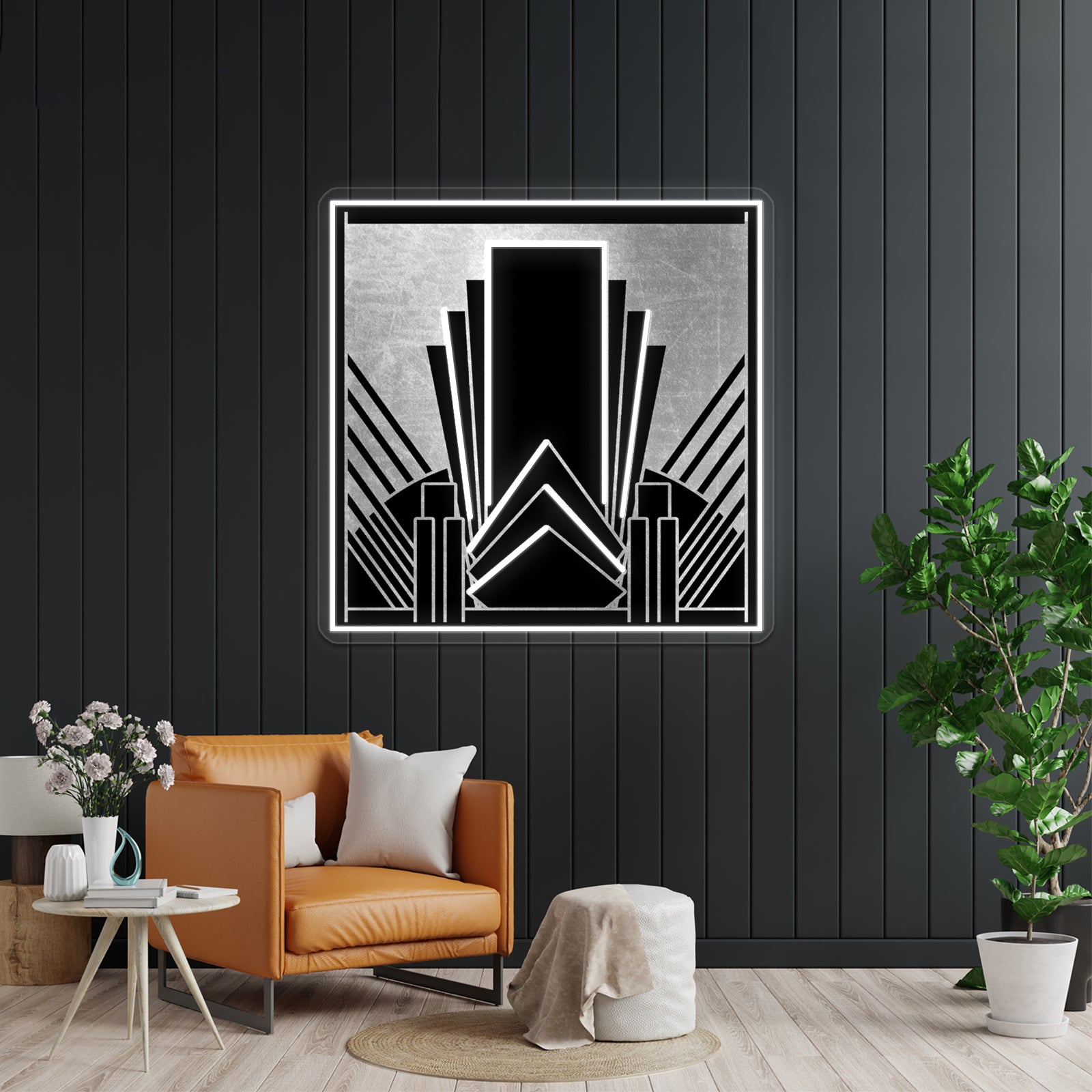 Silver Art Deco Design Wall Artwork Neon Signs | Shineneon