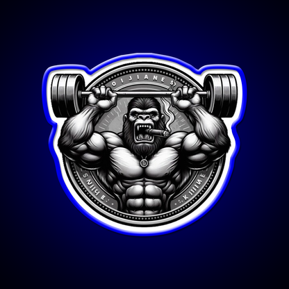 Silver Back Gorrila Lifting Gym Fitness Led Neon Sign Rgb Color - LED neon sign view 5
