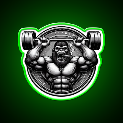 Silver Back Gorrila Lifting Gym Fitness Led Neon Sign Rgb Color - LED neon sign view 8