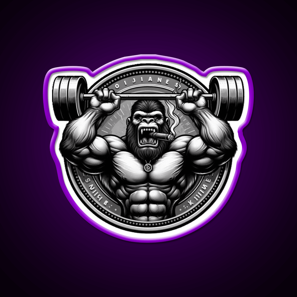 Silver Back Gorrila Lifting Gym Fitness Led Neon Sign Rgb Color - Shineneon