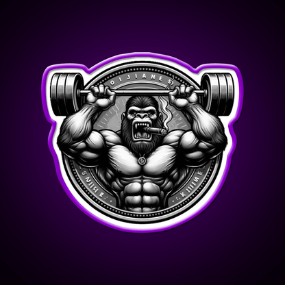 Silver Back Gorrila Lifting Gym Fitness Led Neon Sign Rgb Color - Shineneon