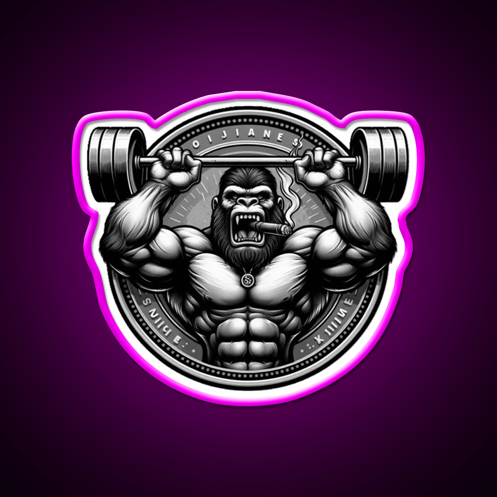 Silver Back Gorrila Lifting Gym Fitness Led Neon Sign Rgb Color - Shineneon
