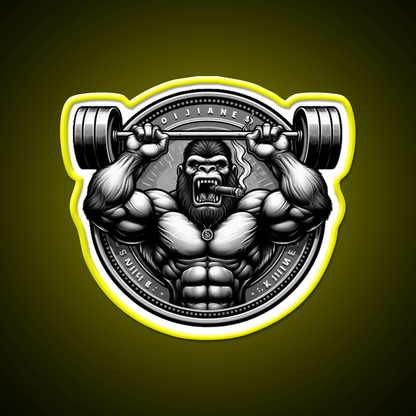 Silver Back Gorrila Lifting Gym Fitness Led Neon Sign Rgb Color - Shineneon