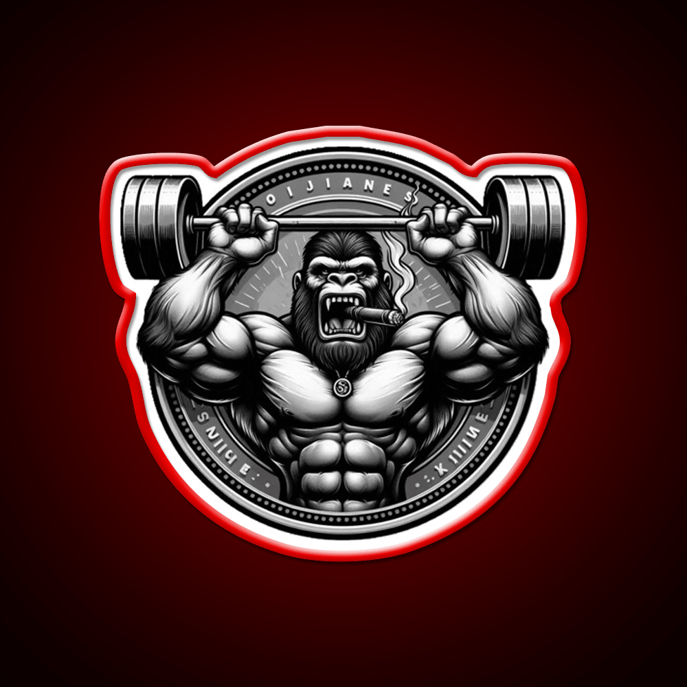 Silver Back Gorrila Lifting Gym Fitness Led Neon Sign Rgb Color - Shineneon