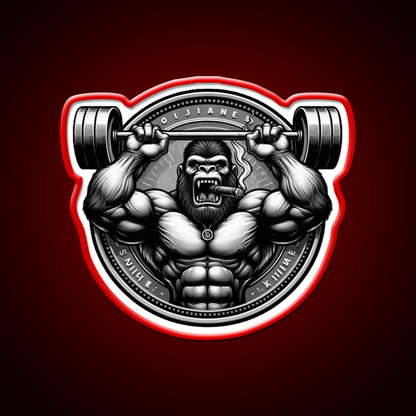 Silver Back Gorrila Lifting Gym Fitness Led Neon Sign Rgb Color - Shineneon