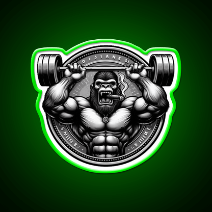 Silver Back Gorrila Lifting Gym Fitness Led Neon Sign Rgb Color - Shineneon