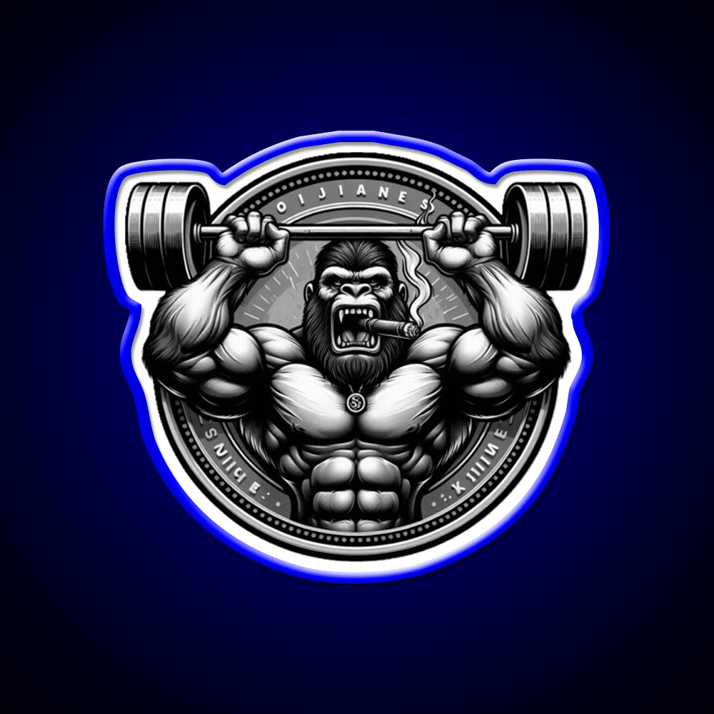 Silver Back Gorrila Lifting Gym Fitness Led Neon Sign Rgb Color - Shineneon