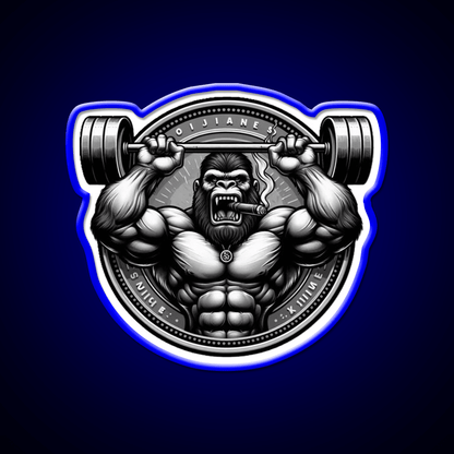 Silver Back Gorrila Lifting Gym Fitness Led Neon Sign Rgb Color - Shineneon