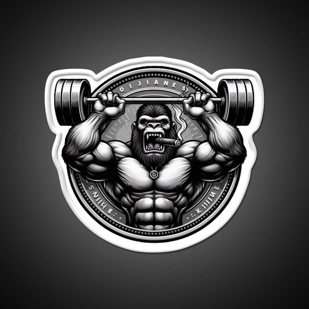 Silver Back Gorrila Lifting Gym Fitness Led Neon Sign Rgb Color - LED neon sign view 11