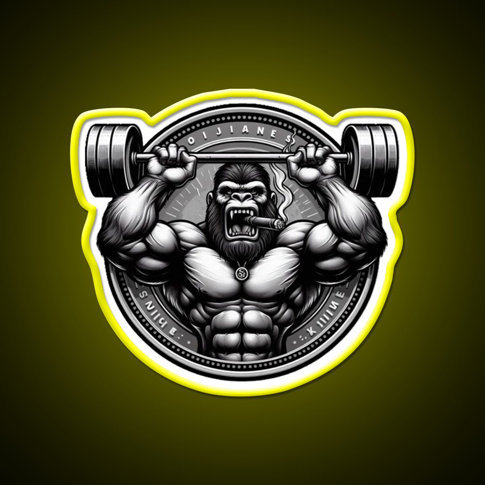 Silver Back Gorrila Lifting Gym Fitness Led Neon Sign Rgb Color - LED neon sign view 7