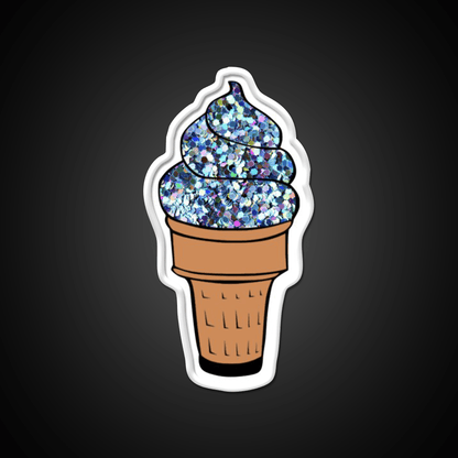 Silver Glitter Soft Serve Ice Cream Snack Food Led Neon Sign Rgb Color - Shineneon