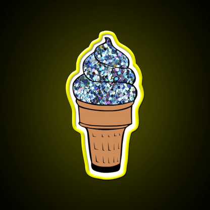 Silver Glitter Soft Serve Ice Cream Snack Food Led Neon Sign Rgb Color - Shineneon